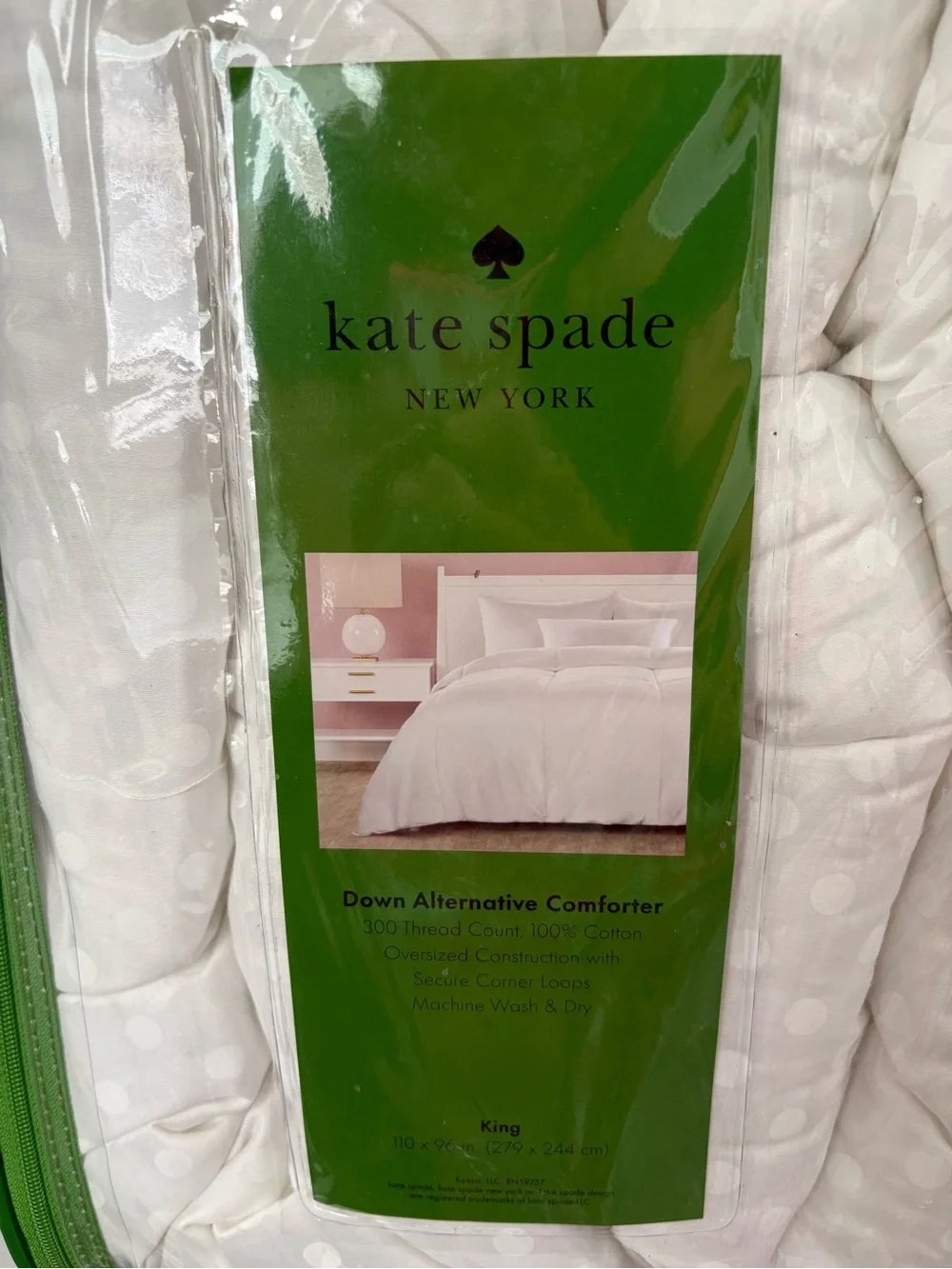 NEW Kate Spade Alternative White King Down Alternative Comforter